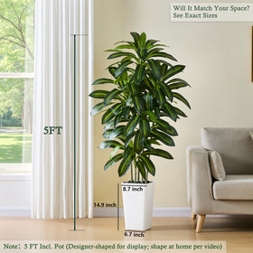 TNGGNT artificial dracaena tree full-plant-stance, heightful presence for offices or foyers.