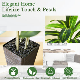 TNGGNT dracaena tree natural wood trunk detail enhances lifelike presence.