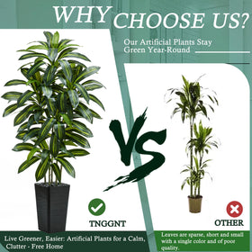 TNGGNT dracaena tree silk leaves offer low maintenance charm.