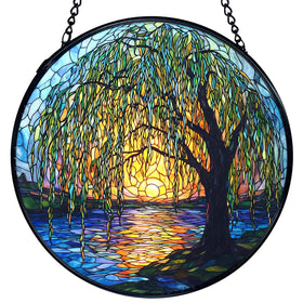 TNUW Willow Tree stained glass window hanging with vibrant colors