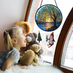 TNUW Willow Tree sun catcher casting warm indoor glow