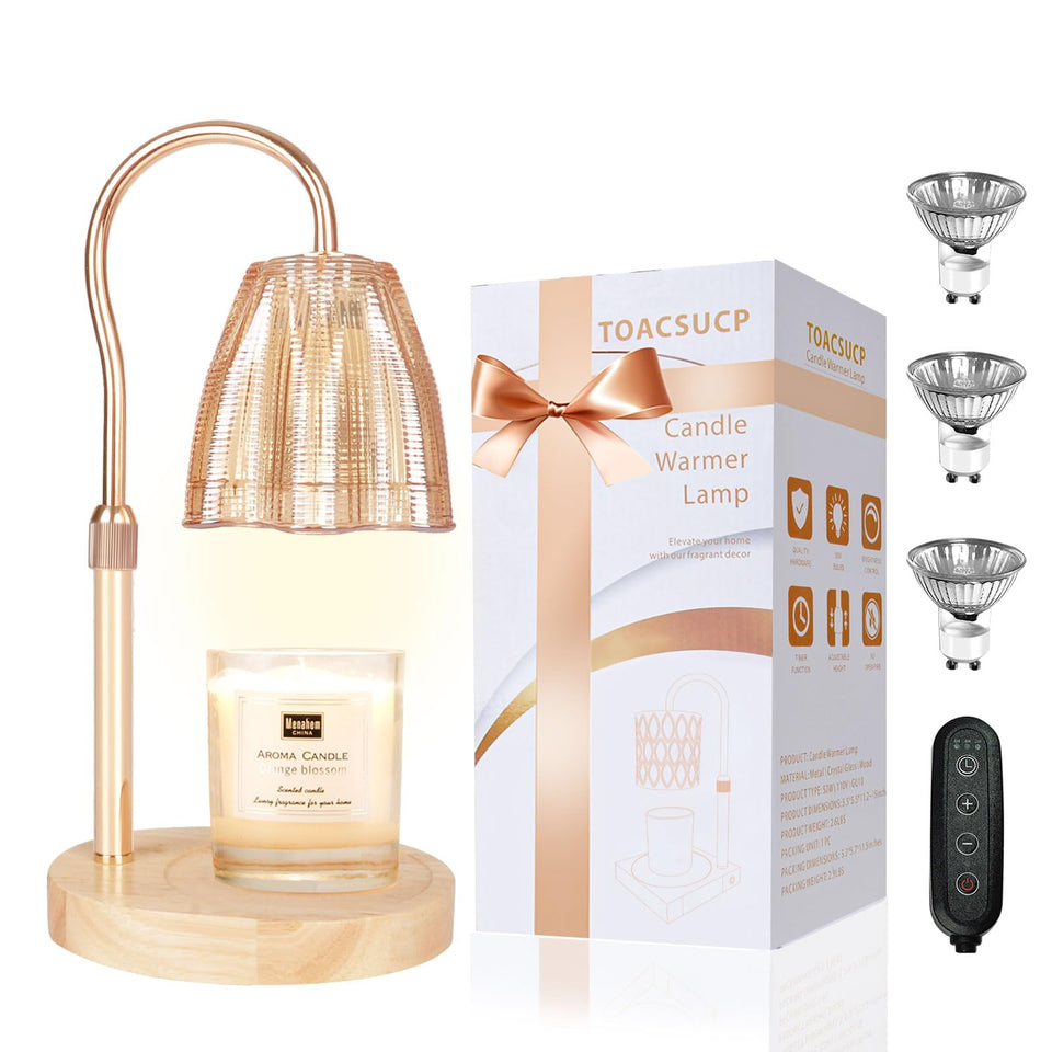 TOACSUCP candle warmer lamp with 3 bulbs melts wax for flameless fragrance