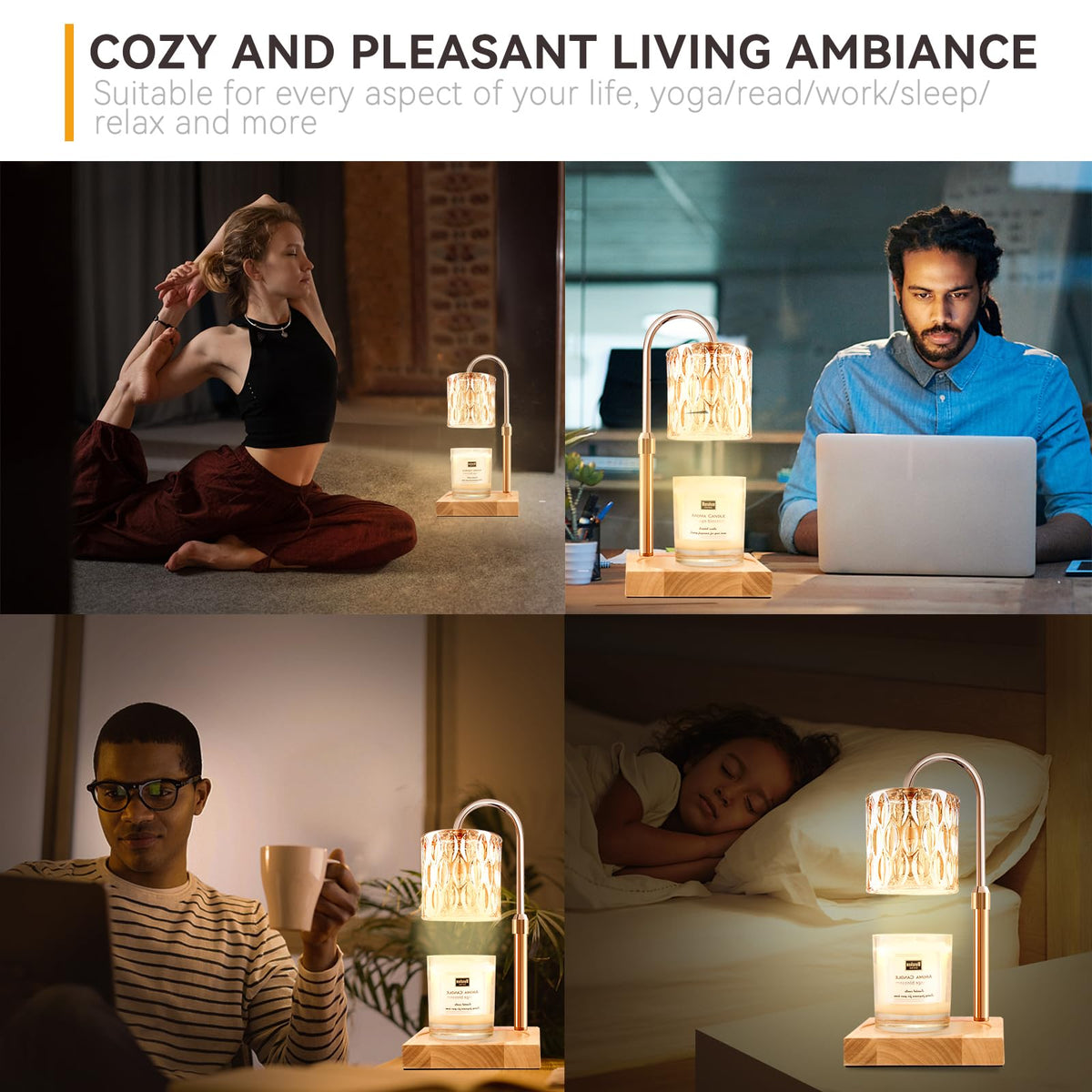 TOACSUCP candle warmer lamp base and shade blend modern and classic design.