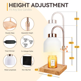 TOACSUCP candle warmer lamp dimmable control shows adjustable brightness for scent control.