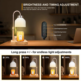 TOACSUCP candle warmer lamp height adjustment fits candles of varying heights.