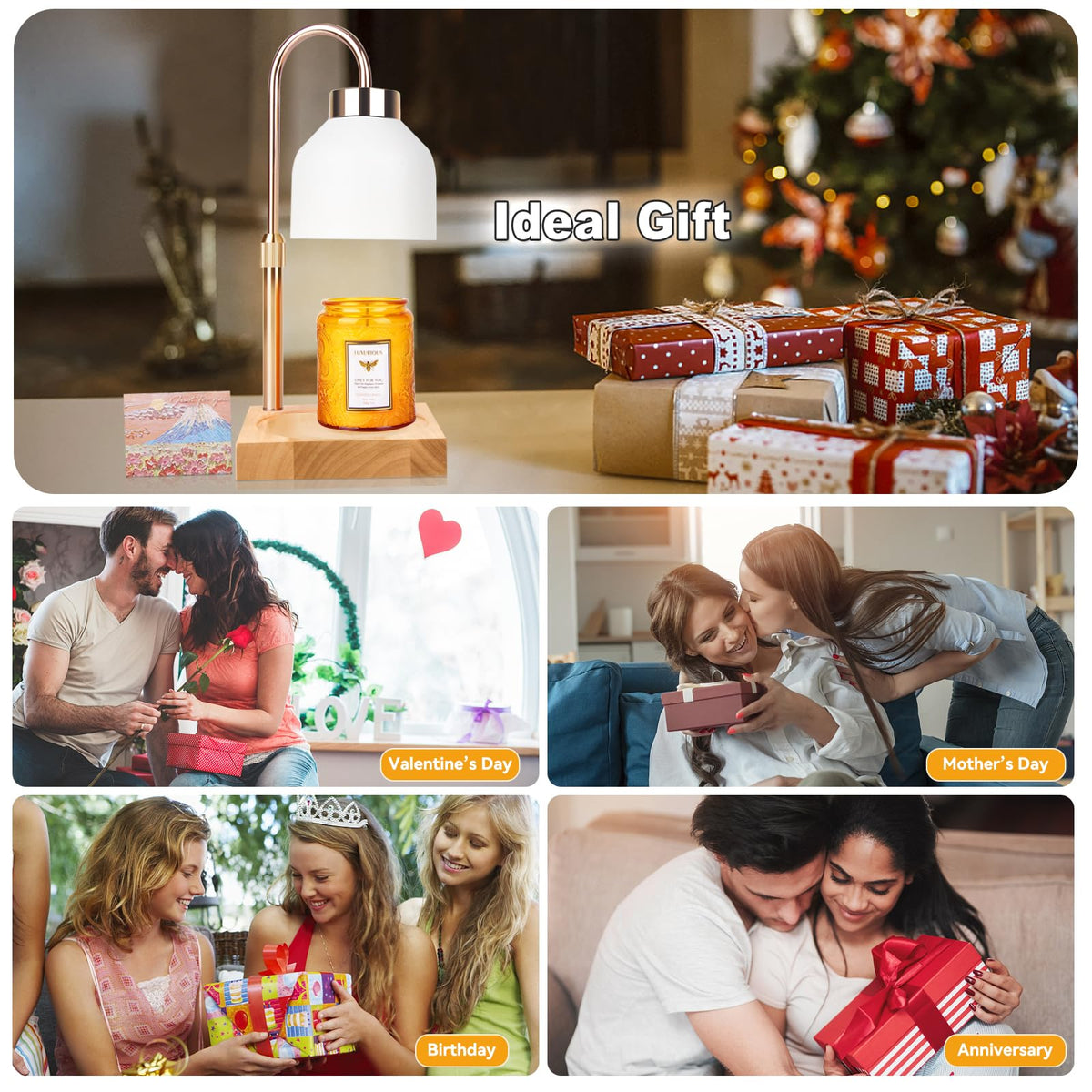 TOACSUCP candle warmer lamp no-flame use ensures safe fragrance experience.