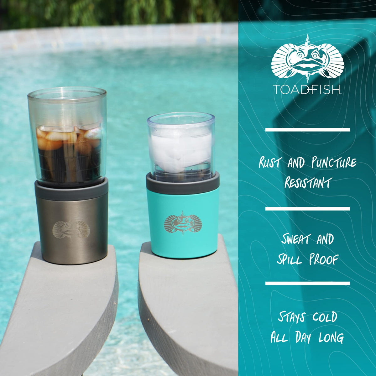 Toadfish compact white dash-mount cup holder blending with boat interiors.