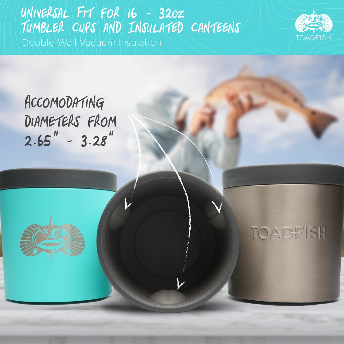 Toadfish universal cup holder in white mounted for versatile on-deck use.