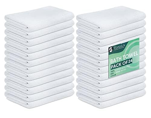 TOALLA 24-pack bath towel set in soft white, ideal for daily spa-like comfort.