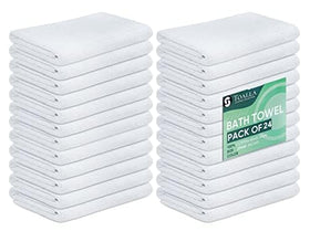 TOALLA 24-pack bath towel set in soft white, ideal for daily spa-like comfort.