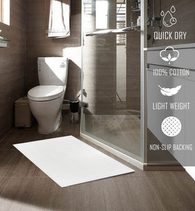 TOALLA quick-dry bath mat keeps floors dry between guests