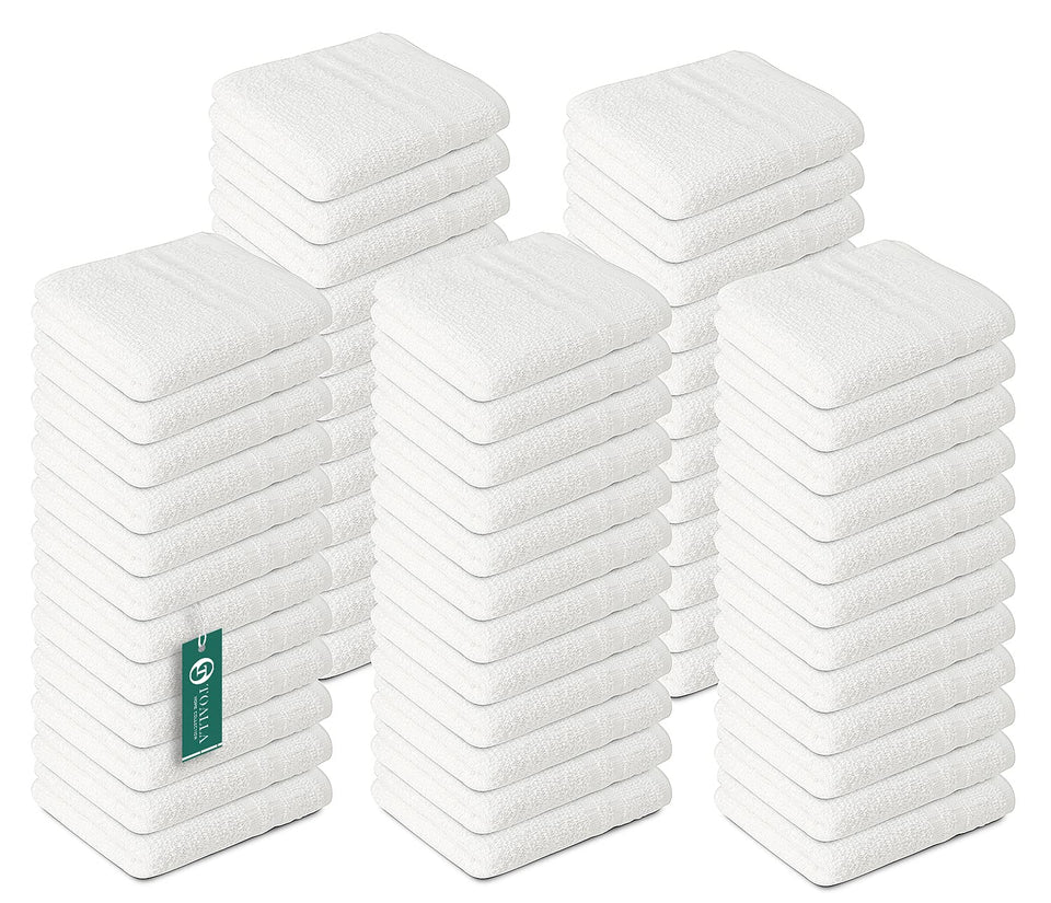 TOALLA 60-pack washcloths show soft, absorbent texture for face and body use