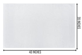 TOALLA white bath towels 20x40 inches laid flat for generous full-body coverage.