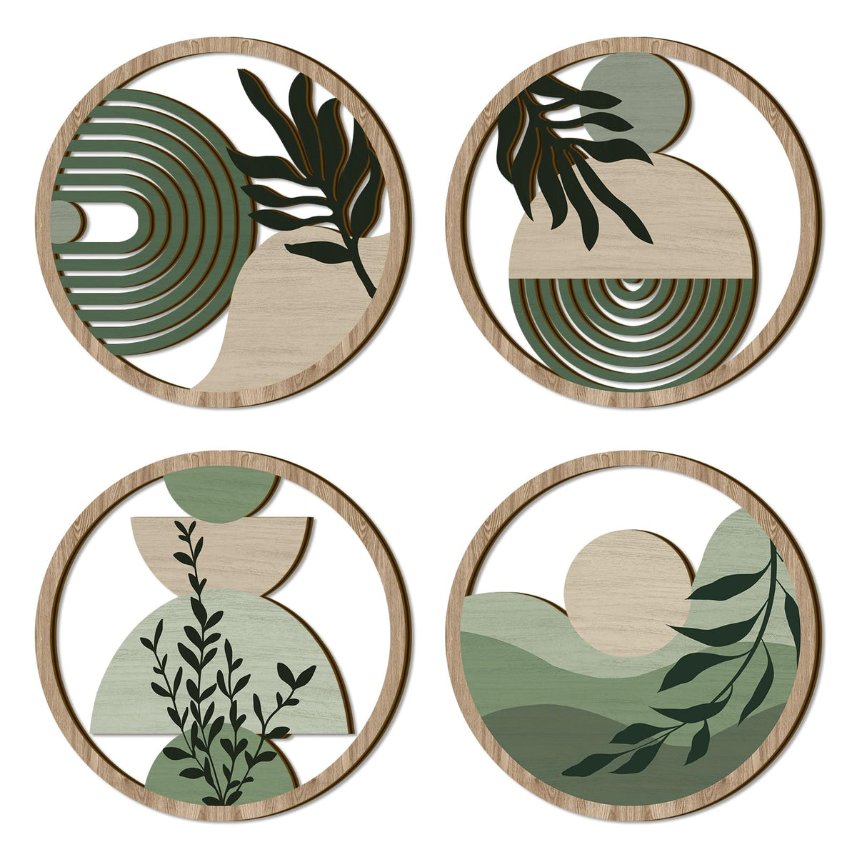 TOARTi green botanical wall art 4-piece set adds natural style to living rooms and bedrooms.