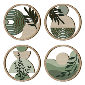 TOARTi green botanical wall art 4-piece set adds natural style to living rooms and bedrooms.