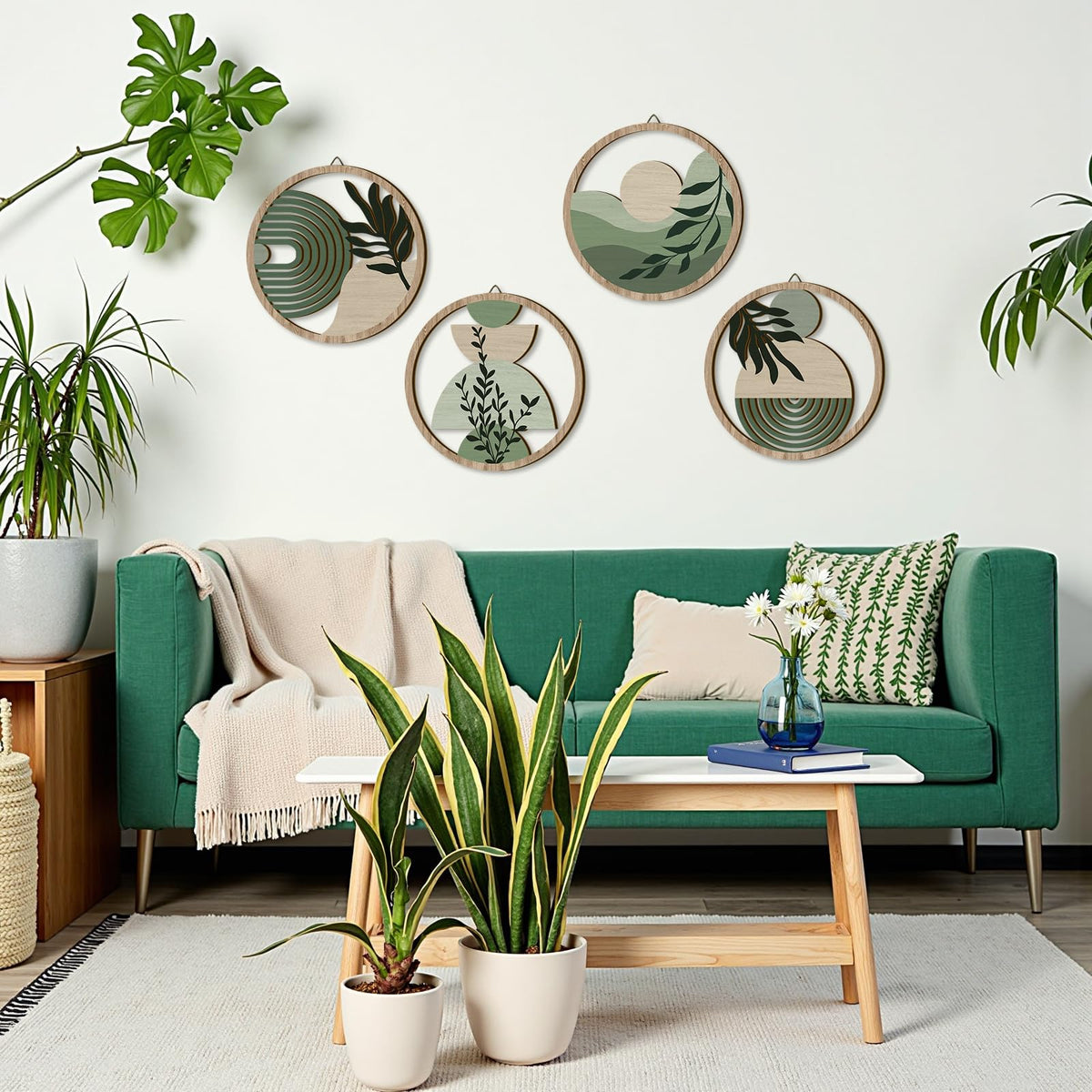TOARTi minimalist wall decor with geometric shapes creates clean focal points.