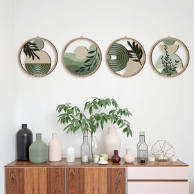 TOARTi tropical plant art wooden wall hanging adds greenery texture.