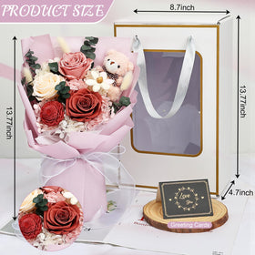 Tobilu Forever Flowers bear gift box elegant presentation ready to gift