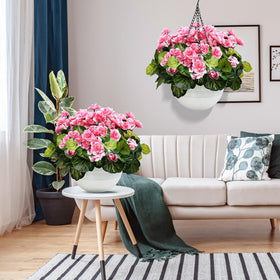 Tobilu indoor/outdoor faux flowers brighten porches and entryways.