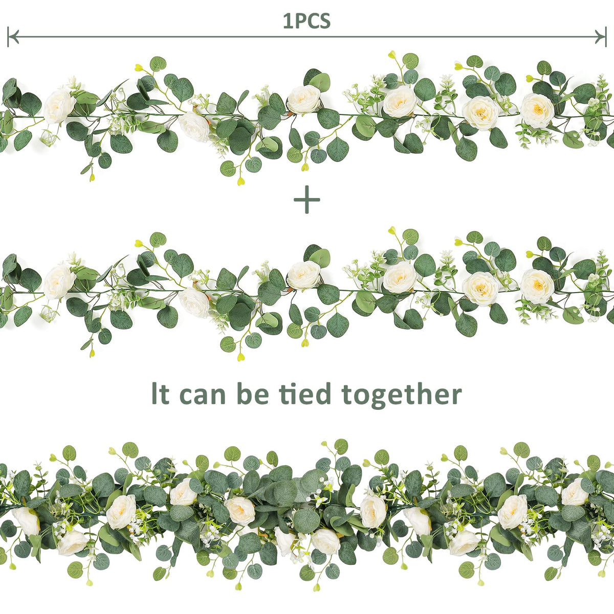 TOCHGREEN realistic roses and gypsophila detail in greenery