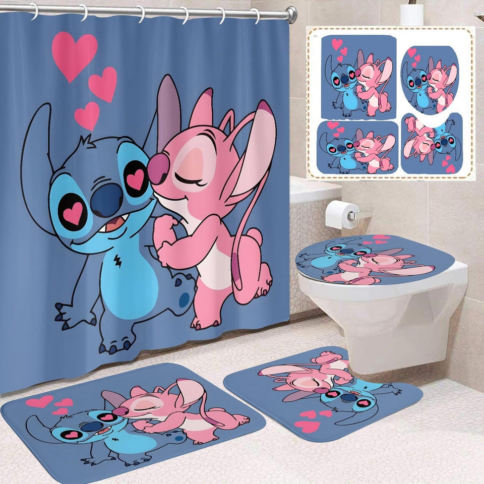 TOCKFIT Stitch 002 shower curtain adds bold HD pattern for vibrant bathroom style.