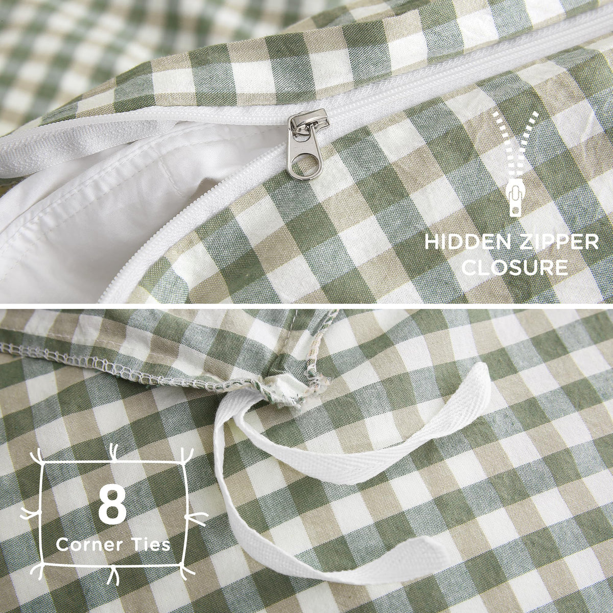 Hidden zipper closure on TOCOMOA duvet cover for a seamless appearance