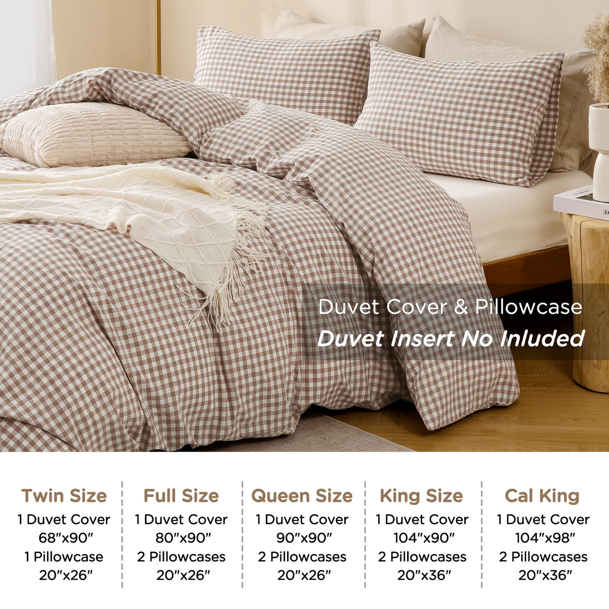TOCOMOA packaged duvet cover near bed setup suggests gift-ready charm