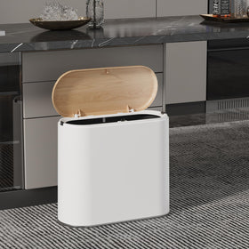 TODAYGO corner-friendly trash can ideal for small apartments and dorms.