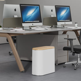 TODAYGO white body with wood-grain lid blends with modern interiors.
