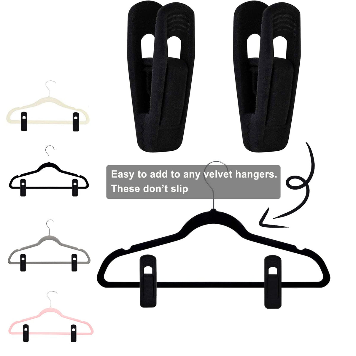 TOFIIGREM anti-slip velvet clips keep clothes protected and neatly spaced.