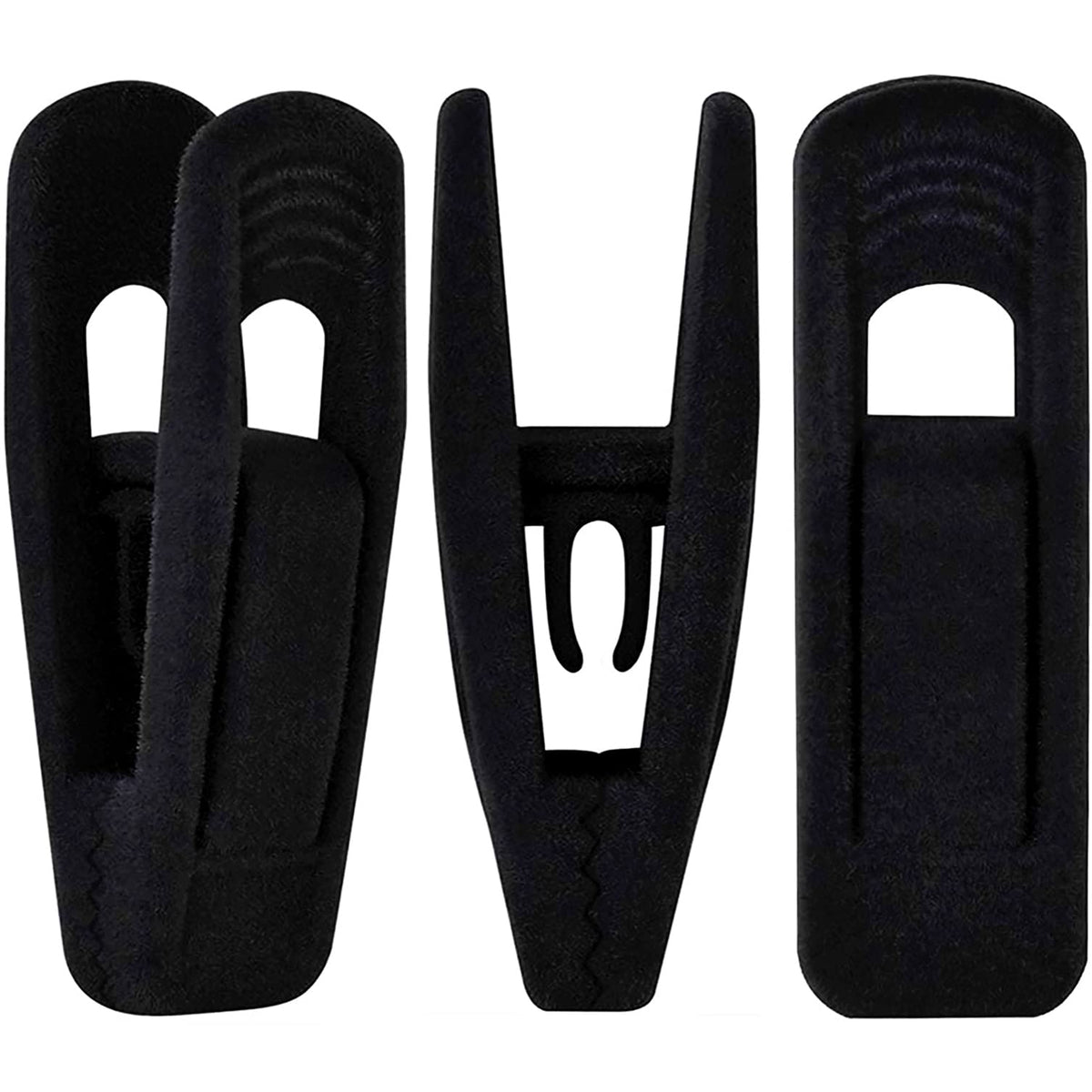 TOFIIGREM black velvet hanger clips closeup showing secure grip for garments