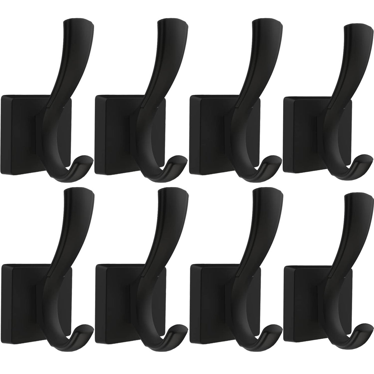 TOFIIGREM black wall hook coat hook 8-pack for organized entryway storage