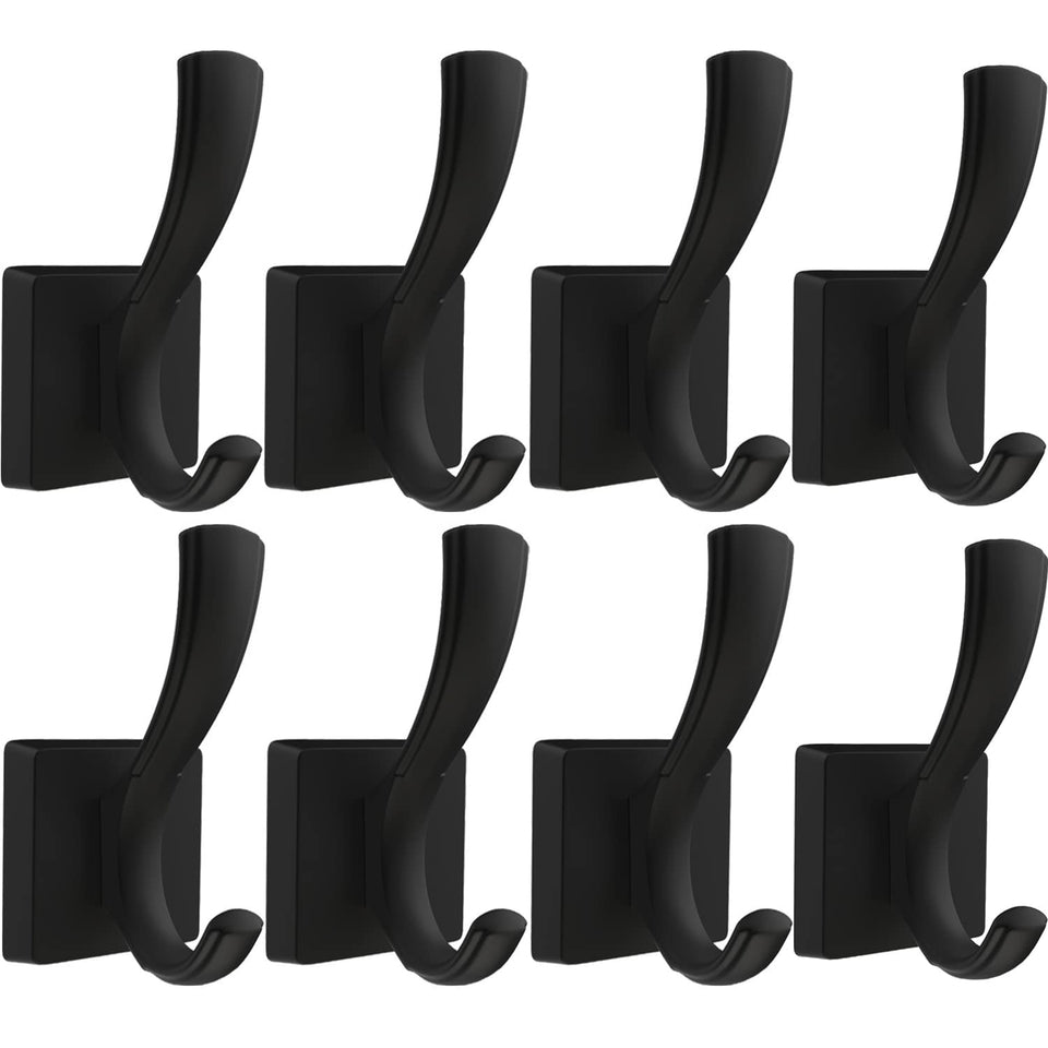 TOFIIGREM black wall hook coat hook 8-pack for organized entryway storage