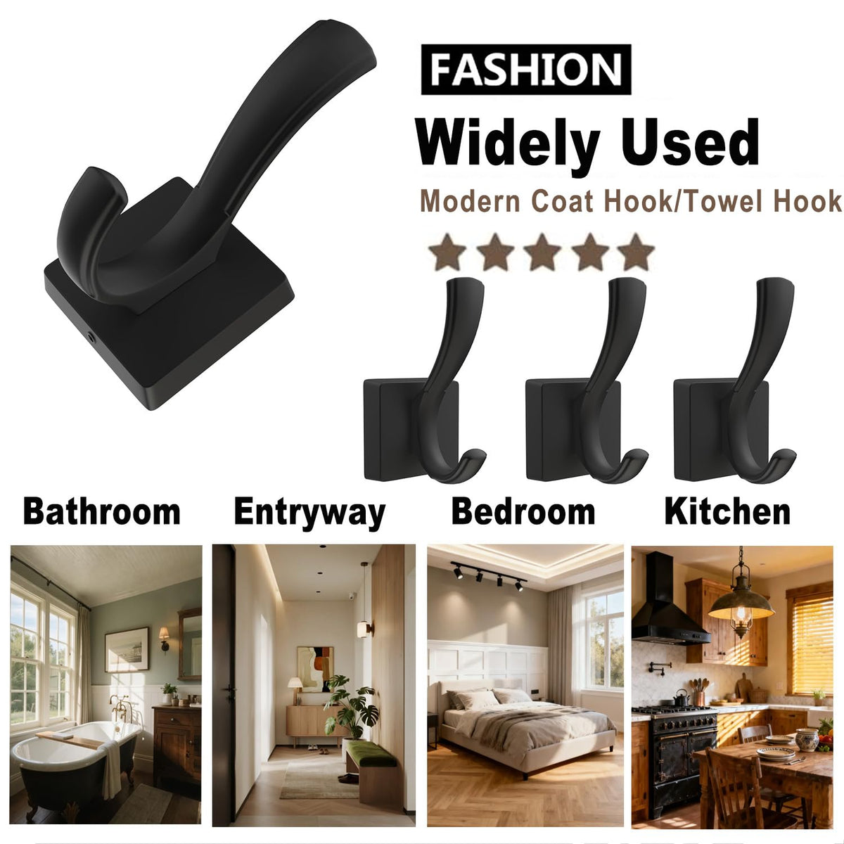 TOFIIGREM corrosion-resistant aluminum hooks endure daily use