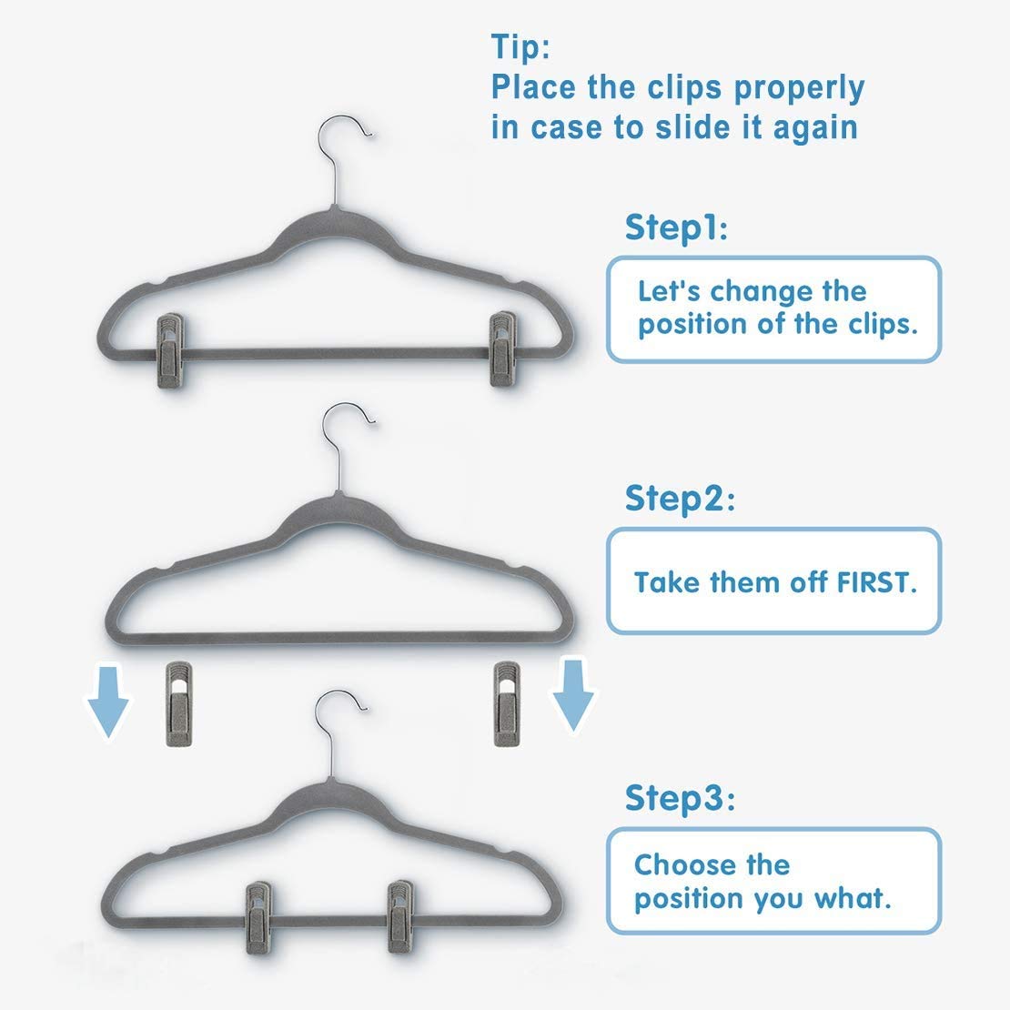 TOFIIGREM slim design fits standard velvet hangers without bulk