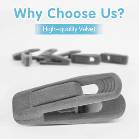 TOFIIGREM close-up of grey velvet clip showing non-slip coating for reliable grip