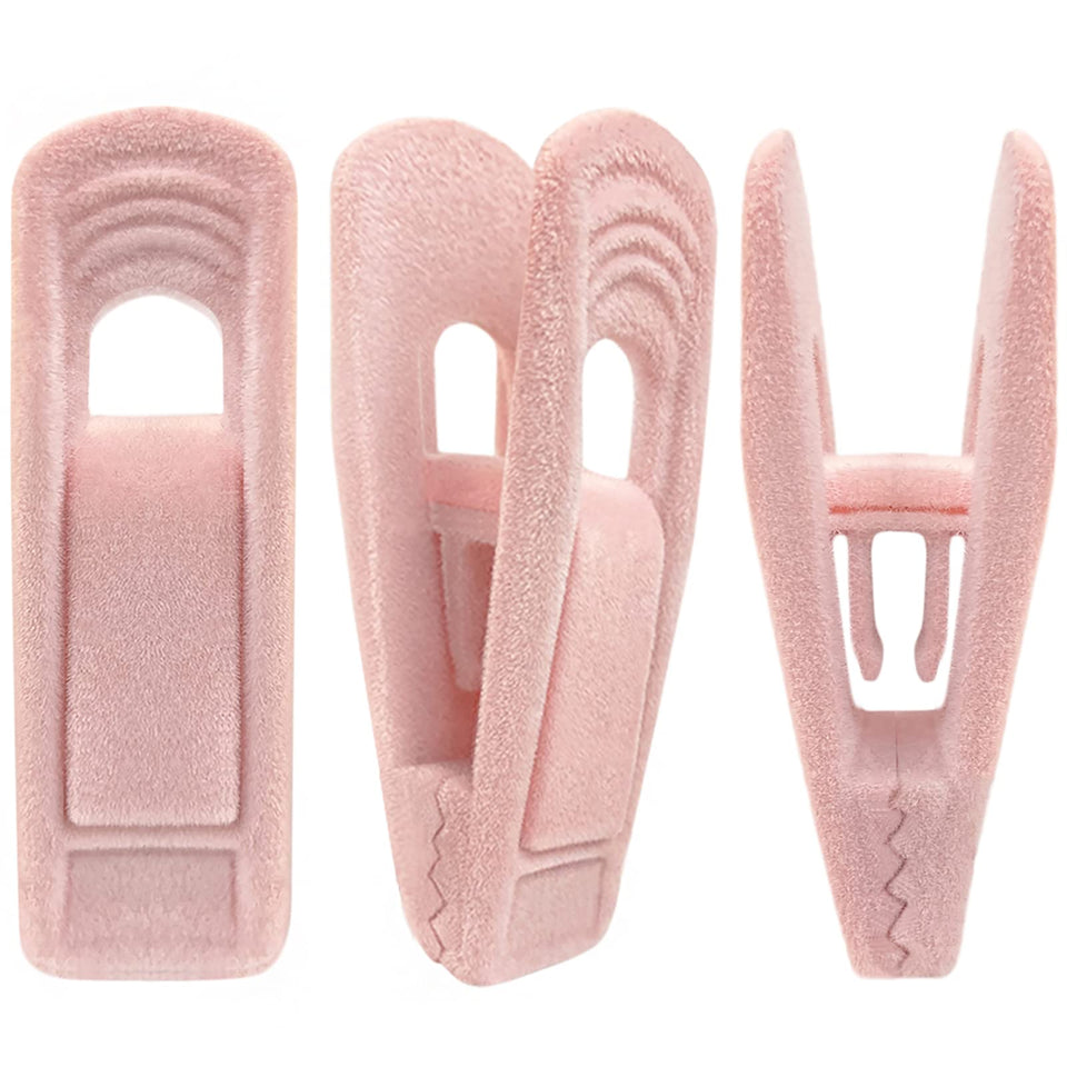 TOFIIGREM light pink velvet hanger clip gripping pants securely