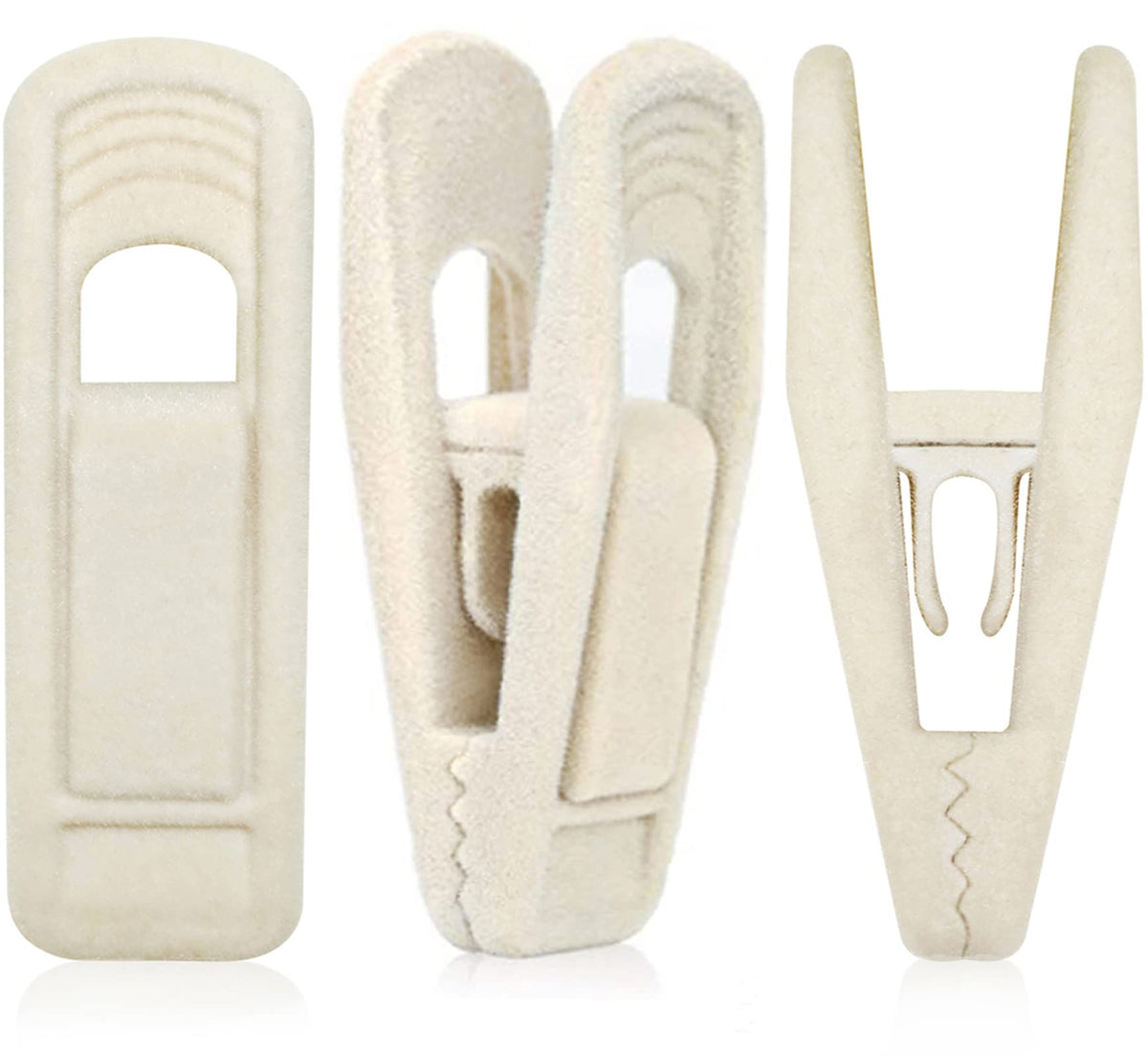 TOFIIGREM velvet hanger clips 40-pack beige; secure grip for pants and skirts