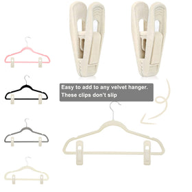 TOFIIGREM velvet clips on pants demonstrating secure storage