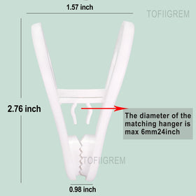 TOFIIGREM Wide-opening clips fit thick fabrics like pants and skirts.