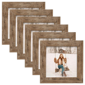TOFOREVO 4x4 rustic wood grain frame front view for gallery-ready displays