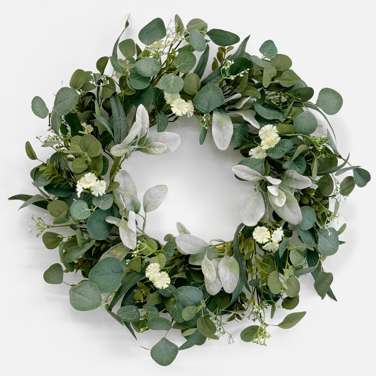 TOKCARE 22 inch wreath for all season farmhouse decor in any entry.