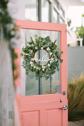 TOKCARE iron-wire wreath base maintains shape for lasting display.