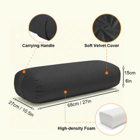 Close-up of TokSay velvet cover on the yoga bolster for tactile softness.