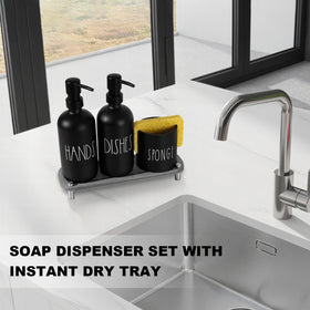 TOLDATLI countertop sink organizer keeps soap, sponge within reach.