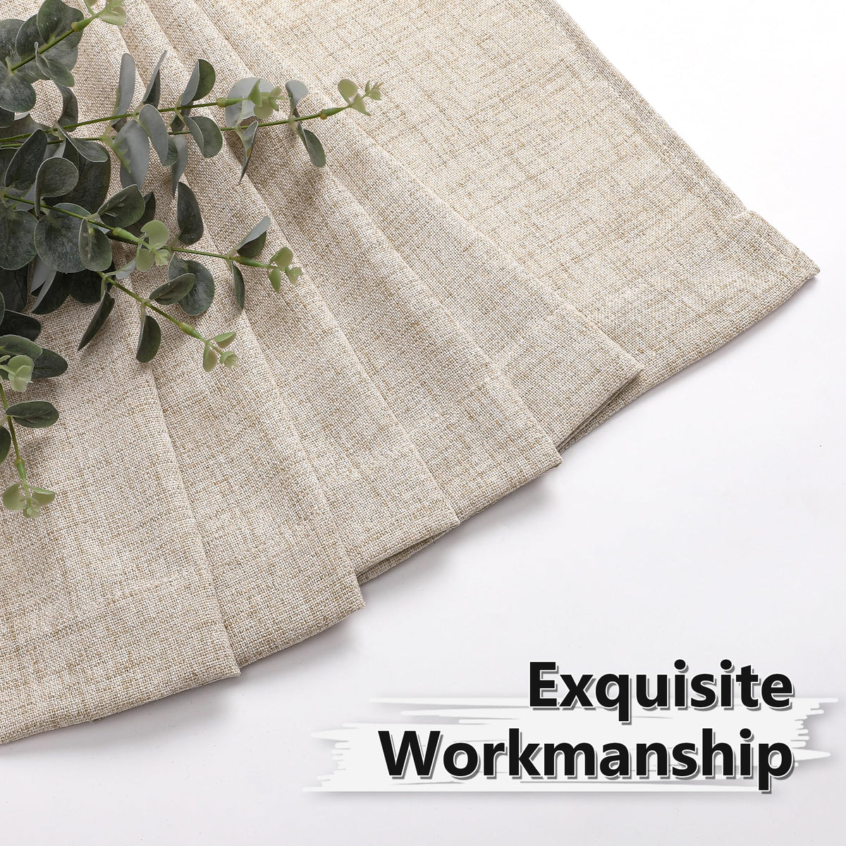 Easy-care fabric stays wrinkle-free for quick setup