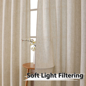 Tollpiz natural linen blend close-up showing subtle texture and durability