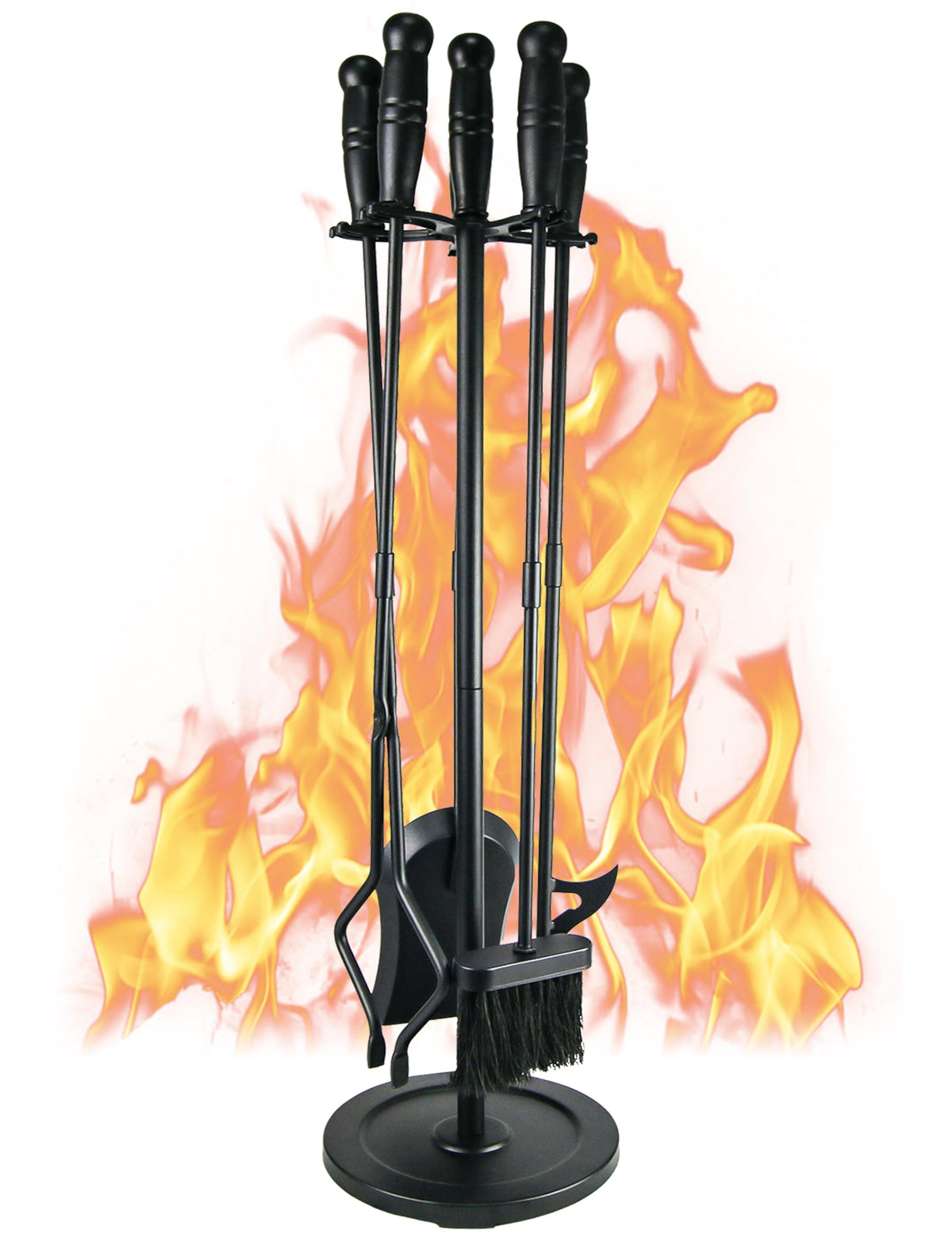 Tomersun fireplace stand, sturdy base for safe, organized fires.