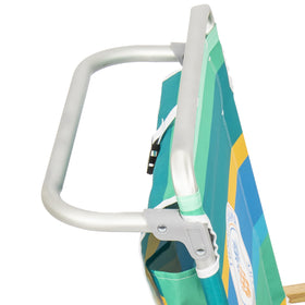 Tommy Bahama Classic Lay Flat Backpack Chair insulated cooler holds 6–8 cans.