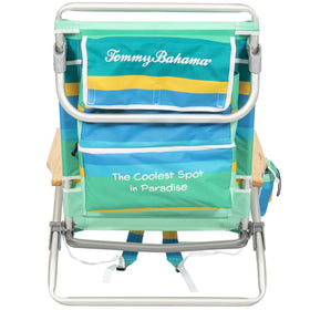 Tommy Bahama Classic Lay Flat Backpack Chair with five-position adjustment for beach comfort.